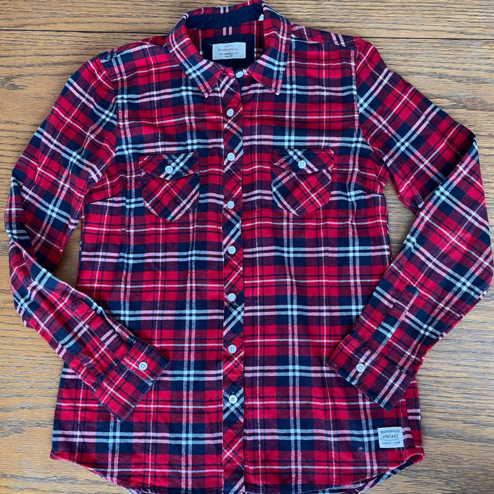 Weatherproof Vintage Flannel Button Down Shirt Size Medium